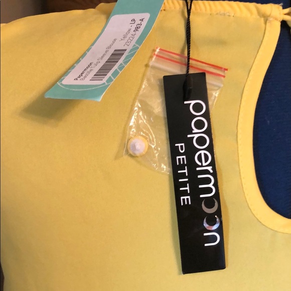 Yellow tulip sleeve blouse New - Picture 5 of 5